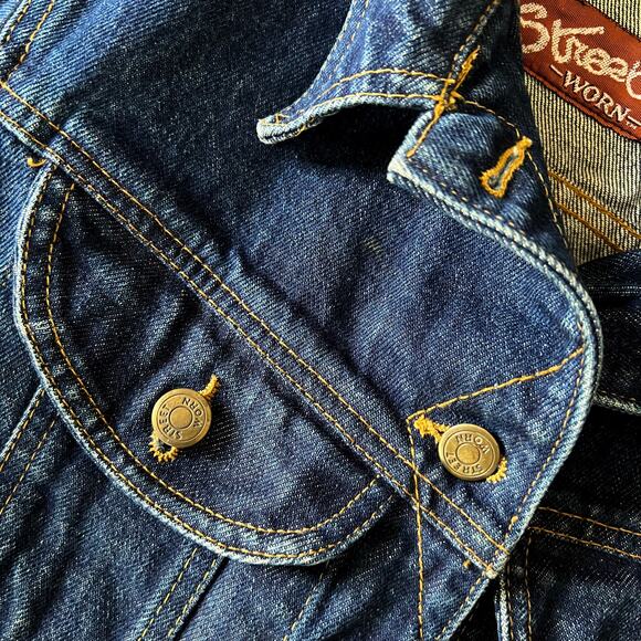 Vintage 80s Dark Wash Denim Best Friends Graphic Buttoned Jacket / XS - Picture 9 of 12